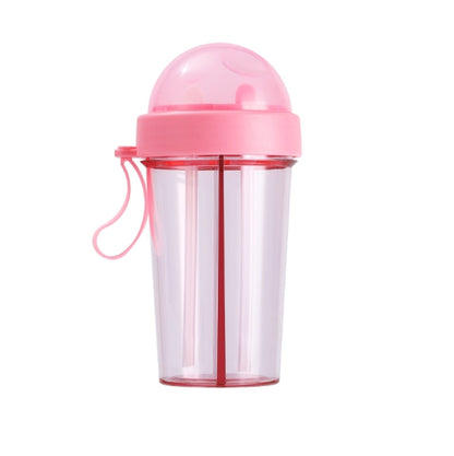 Creative Dual-Use Cup with Divided Straw for Students