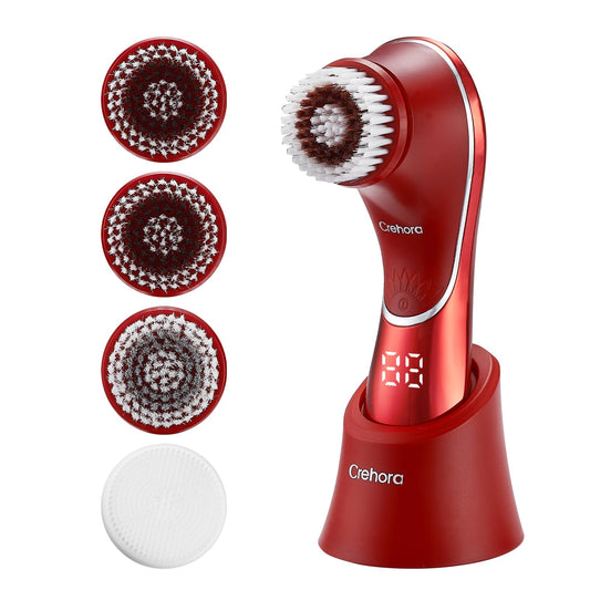 Crehora Rechargeable Facial Cleansing Brush 4 heads
