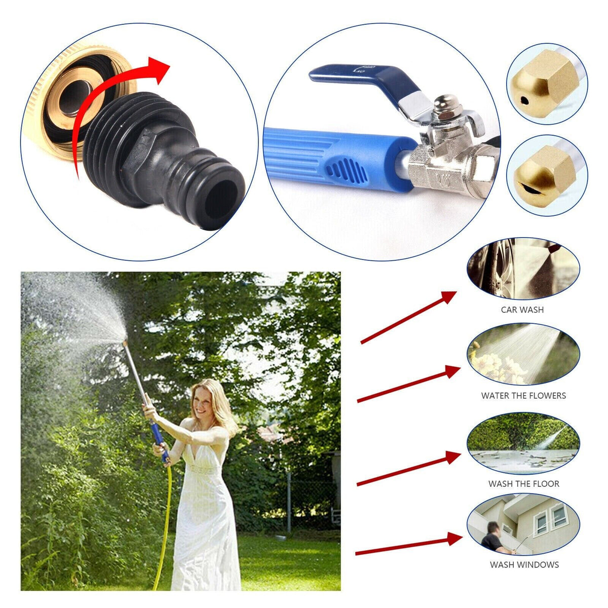Retractable Garden Hose with Spray Nozzle
