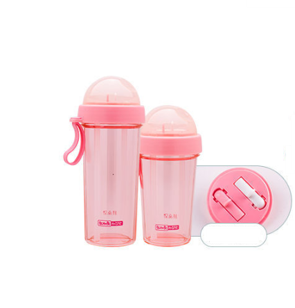 Creative Dual-Use Cup with Divided Straw for Students