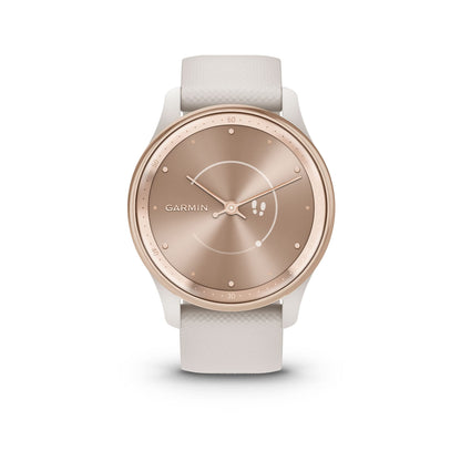 Garmin vívomove Trend Stylish Hybrid Smartwatch Long-Lasting Battery Life Dynamic Watch Hands and Touchscreen Display Ivory
